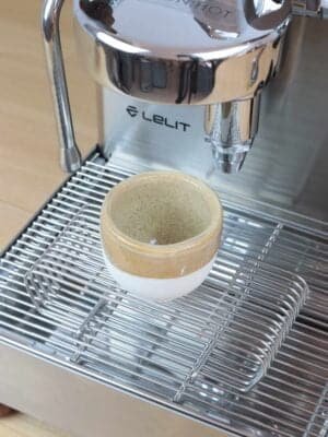 Espresso Cup – White Mud – Brown Glaze