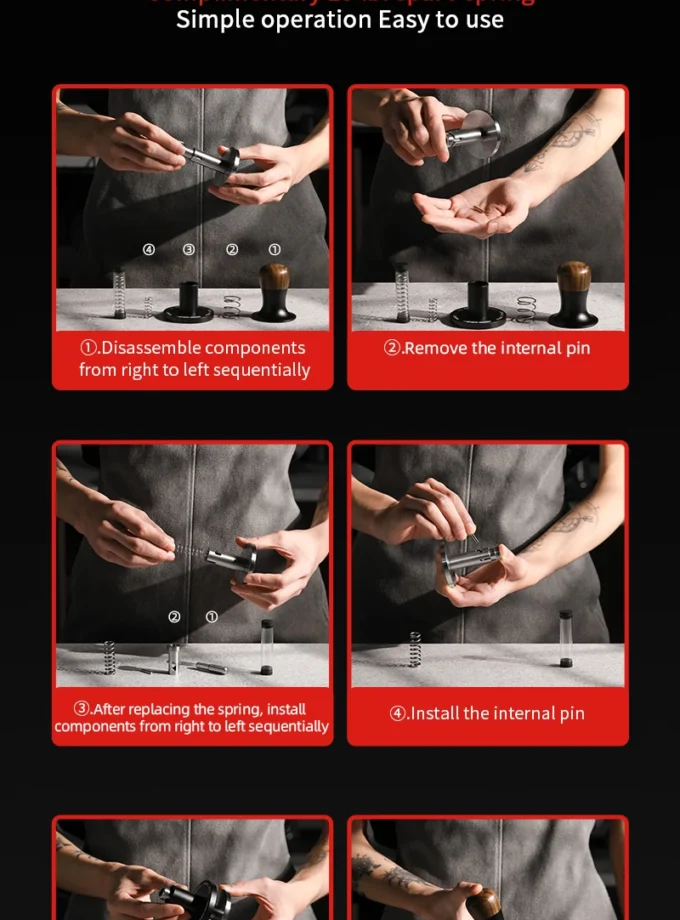 MHW-3BOMBER Espresso Tamper 51/53/58mm with Calibrated Spring