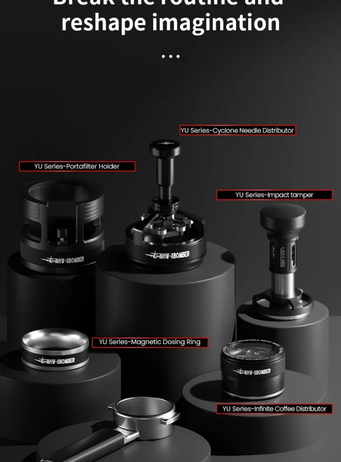 MHW-3BOMBER Impact Coffee Tamper – 58mm / 58.35mm / 58.5mm Ripple Base