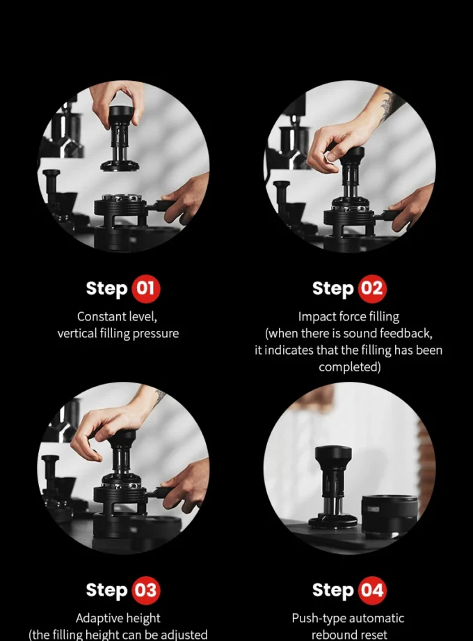 MHW-3BOMBER Impact Coffee Tamper – 58mm / 58.35mm / 58.5mm Ripple Base