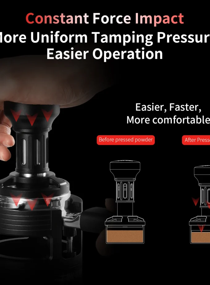 MHW-3BOMBER Impact Coffee Tamper – 58mm / 58.35mm / 58.5mm Ripple Base