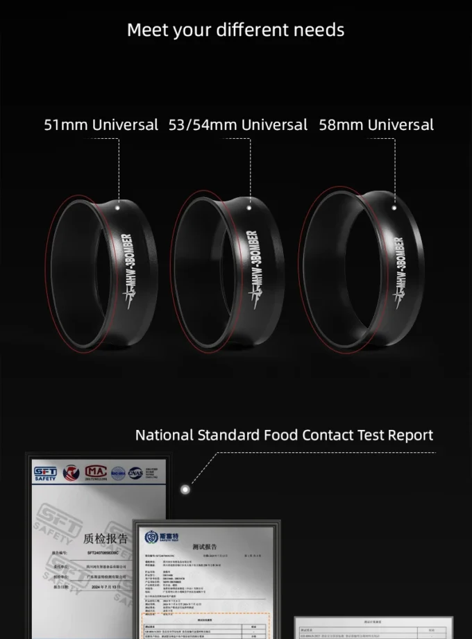 MHW-3BOMBER 53/58MM Magnetic Coffee Dosing Ring
