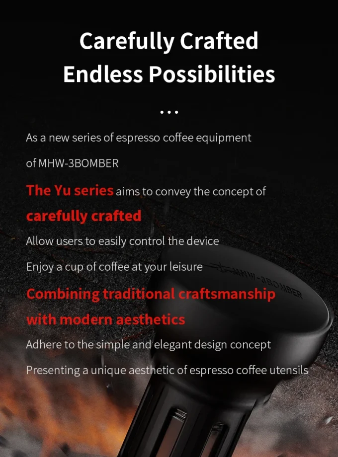 MHW-3BOMBER Impact Coffee Tamper – 58mm / 58.35mm / 58.5mm Ripple Base