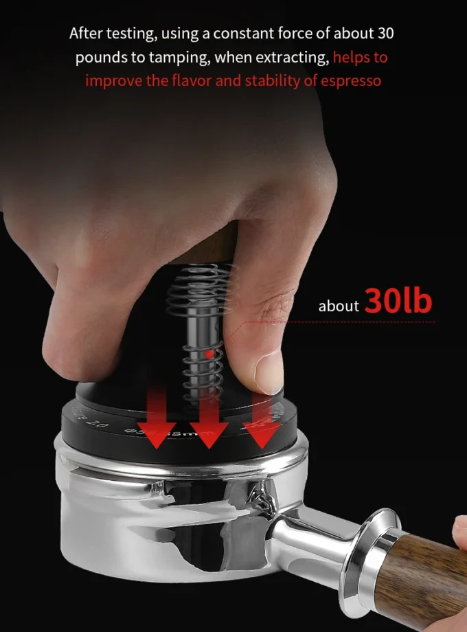MHW-3BOMBER Espresso Tamper 51/53/58mm with Calibrated Spring