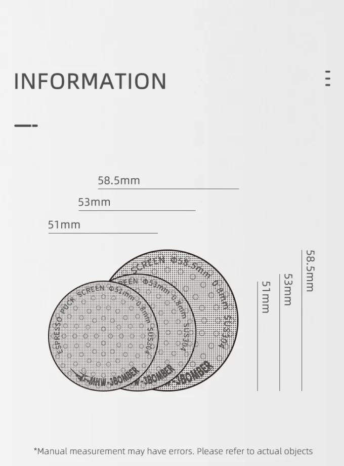 HW-3BOMBER Espresso Puck Screen