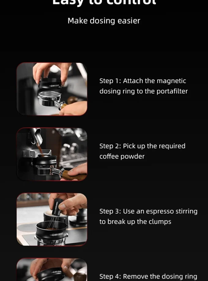 MHW-3BOMBER 53/58MM Magnetic Coffee Dosing Ring