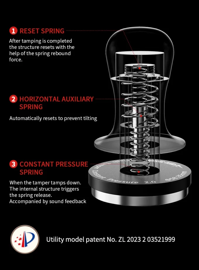 MHW-3BOMBER Espresso Tamper 51/53/58mm with Calibrated Spring