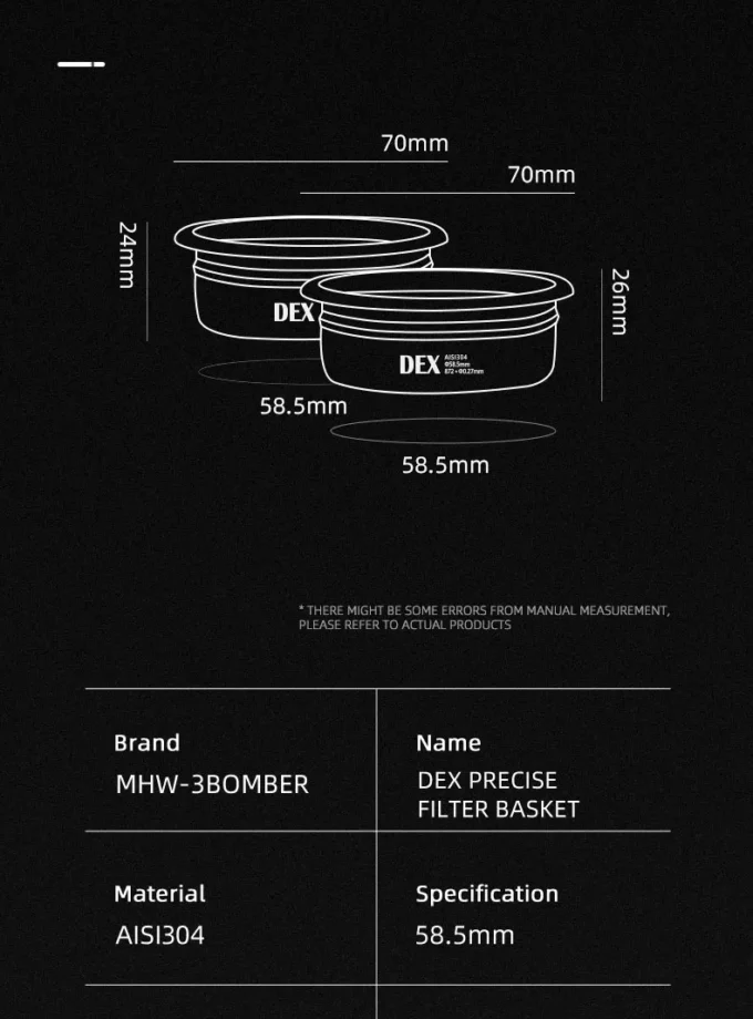 MHW-3BOMBER DEX Precise Coffee Basket