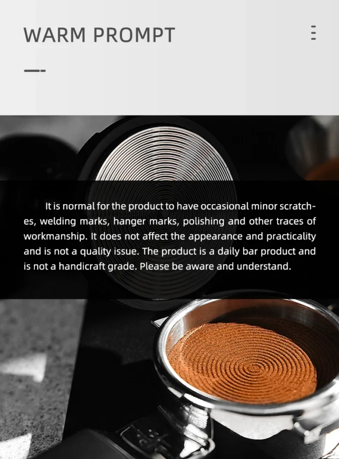 MHW-3BOMBER Impact Coffee Tamper – 58mm / 58.35mm / 58.5mm Ripple Base