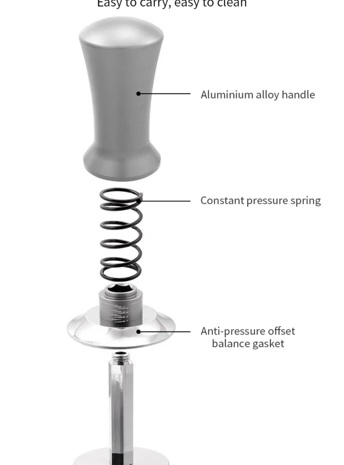Calibrated Coffee Tamper – Constant Pressure Spring-Loaded Espresso Tamper (51mm / 53mm / 58mm)