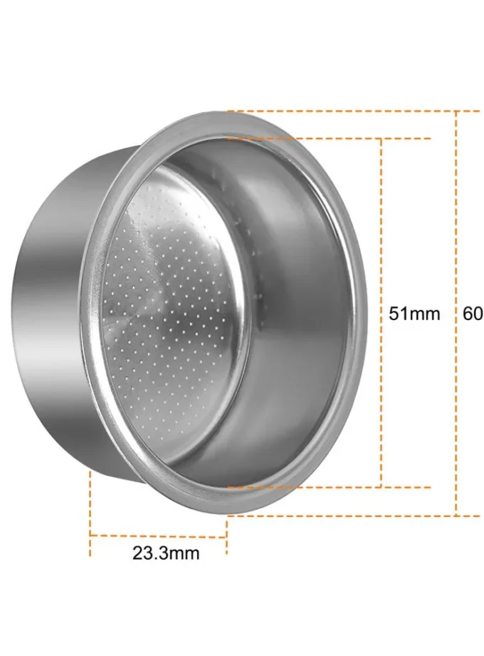 IKAPE 51mm Delonghi Espresso Filter Basket Set (2 & 4 Shot)