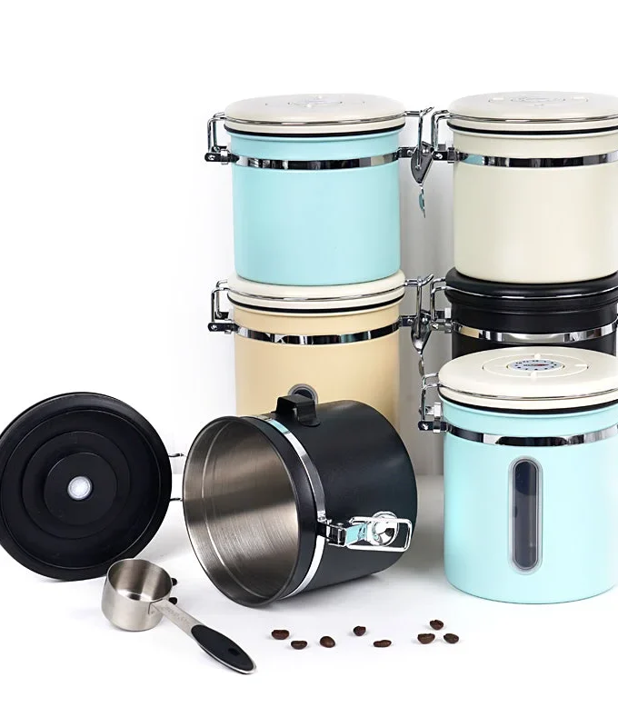IKAPE Stainless Steel Coffee Bean Storage Canister (300-900g)