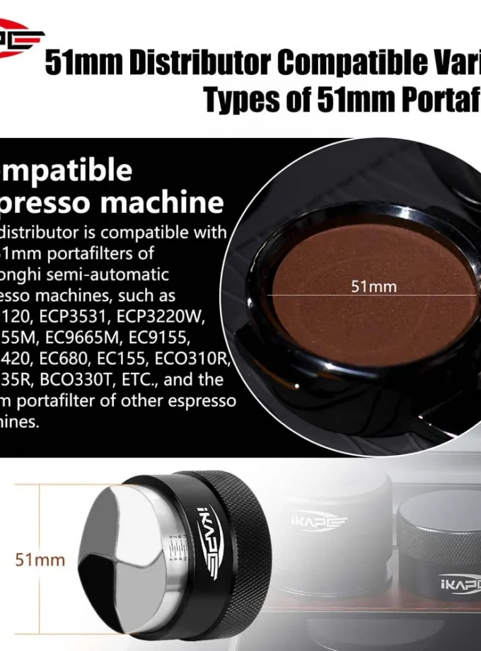 IKAPE Gravity Coffee Distributor Walnut Handle (51/53.3/58.35mm)