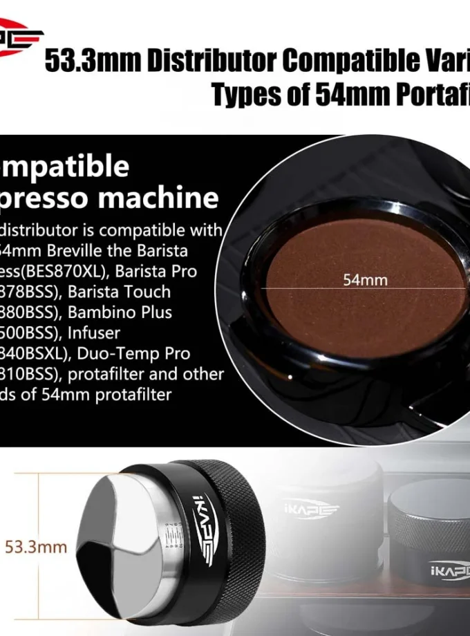 IKAPE Gravity Coffee Distributor Walnut Handle (51/53.3/58.35mm)