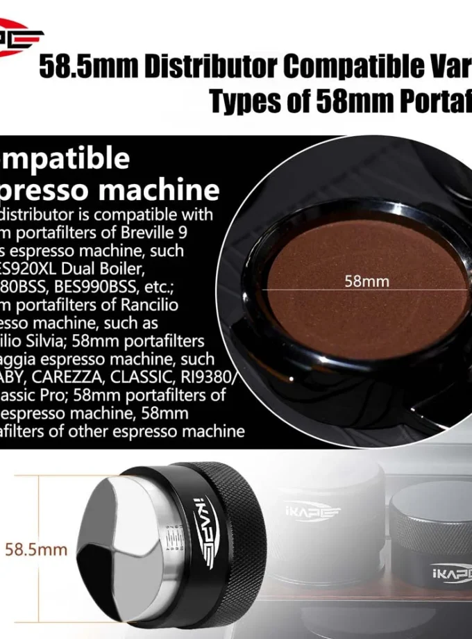 IKAPE Gravity Coffee Distributor Walnut Handle (51/53.3/58.35mm)