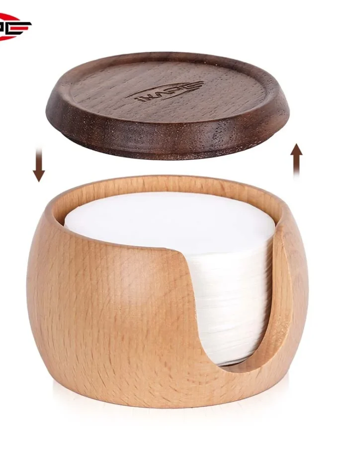 IKAPE Espresso Paper Filters 200pcs + Wooden Box (51-58.5mm)