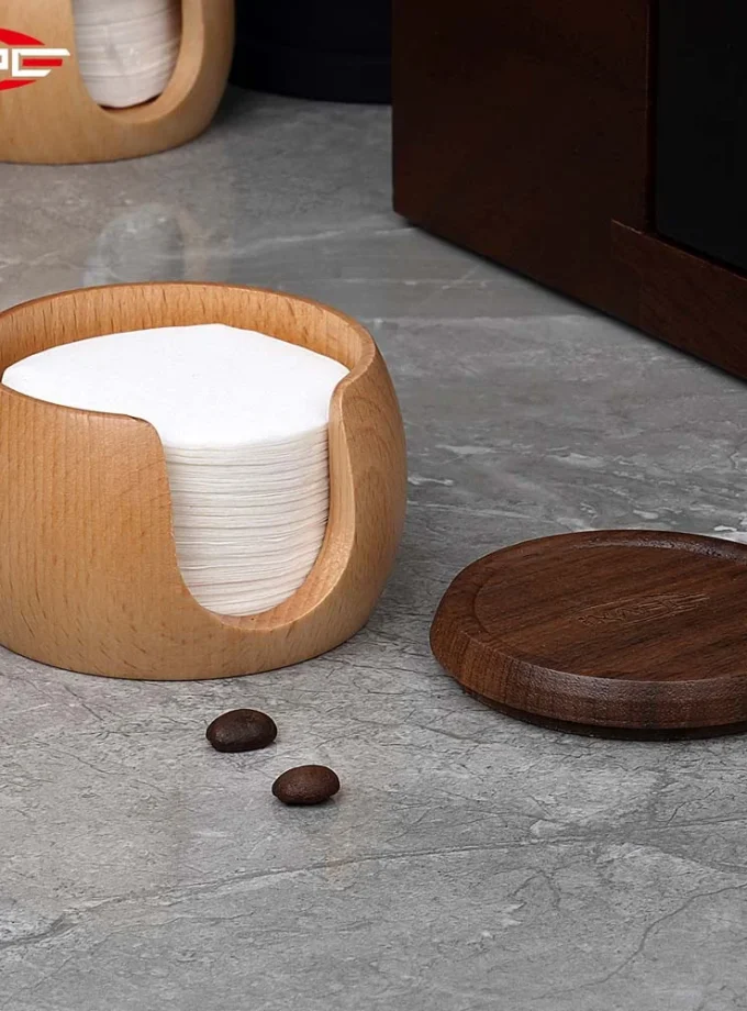 IKAPE Espresso Paper Filters 200pcs + Wooden Box (51-58.5mm)