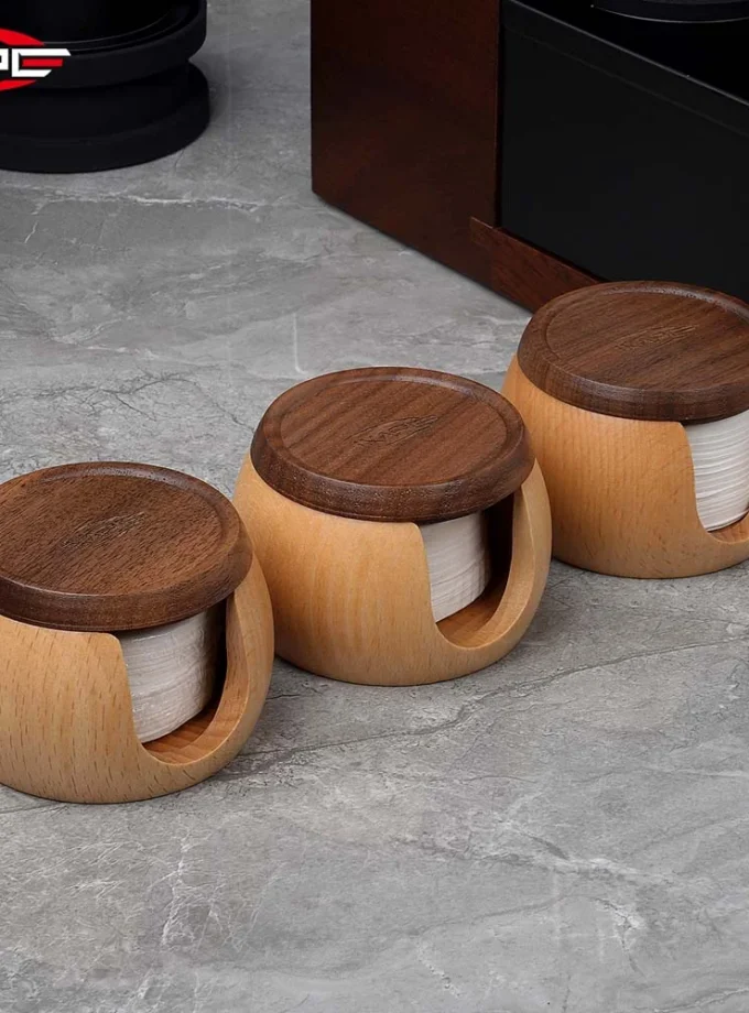 IKAPE Espresso Paper Filters 200pcs + Wooden Box (51-58.5mm)