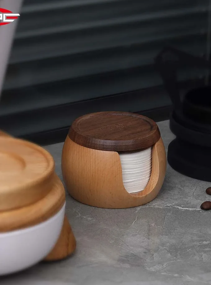 IKAPE Espresso Paper Filters 200pcs + Wooden Box (51-58.5mm)