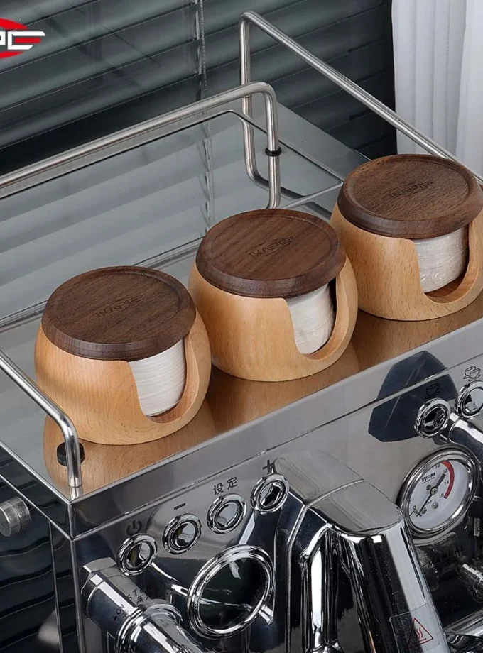 IKAPE Espresso Paper Filters 200pcs + Wooden Box (51-58.5mm)