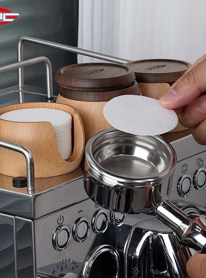 IKAPE Espresso Paper Filters 200pcs + Wooden Box (51-58.5mm)