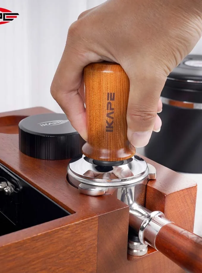 IKAPE Spring Loaded Calibrated Tamper Wooden Handle (49-58mm)