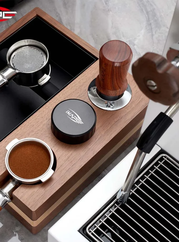 IKAPE Spring Loaded Calibrated Tamper Wooden Handle (49-58mm)