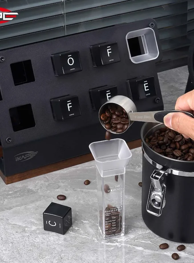 IKAPE Coffee Bean Cellars Upright Hopper Stand (6 Tubes)