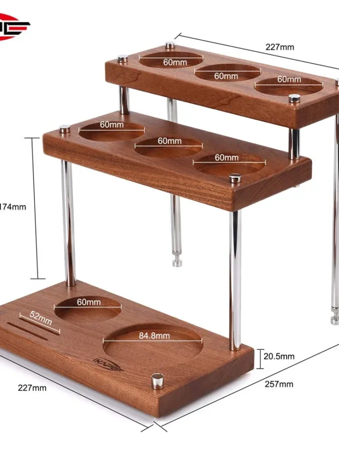 IKAPE 3-Tier Coffee Utensils Organizer — Walnut or Sapele