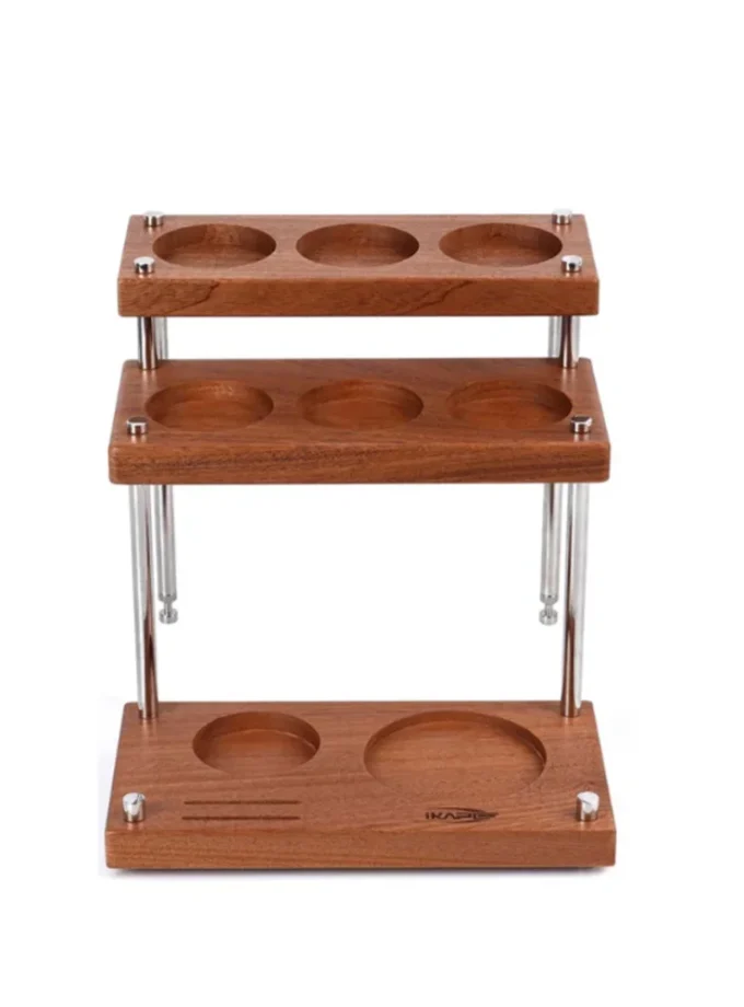 IKAPE 3-Tier Coffee Utensils Organizer — Walnut or Sapele