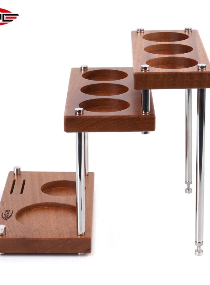 IKAPE 3-Tier Coffee Utensils Organizer — Walnut or Sapele