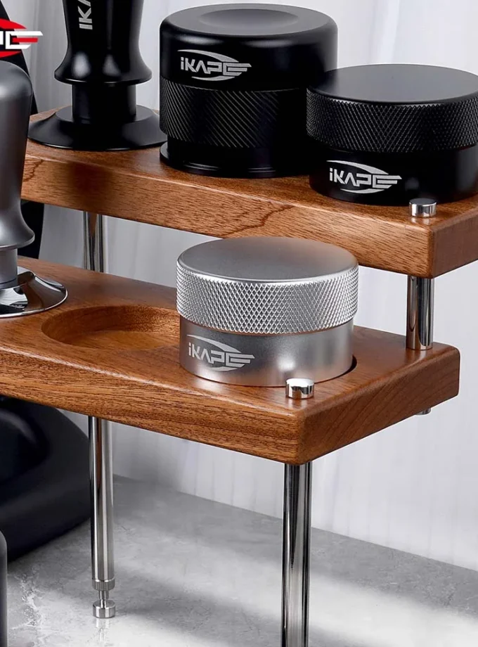 IKAPE 3-Tier Coffee Utensils Organizer — Walnut or Sapele