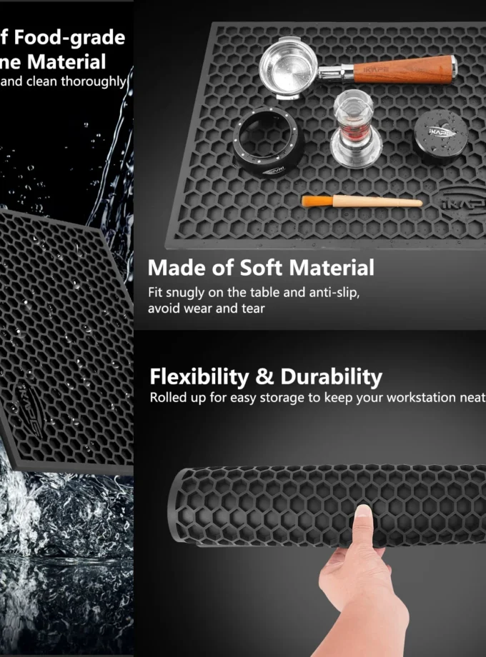 IKAPE Silicone Drying Mat for Coffee Maker & Espresso Station