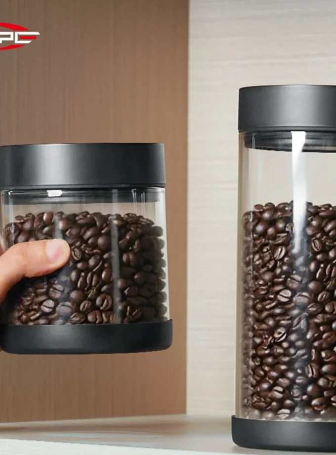 IKAPE Electric Vacuum Coffee Bean Canister with Display