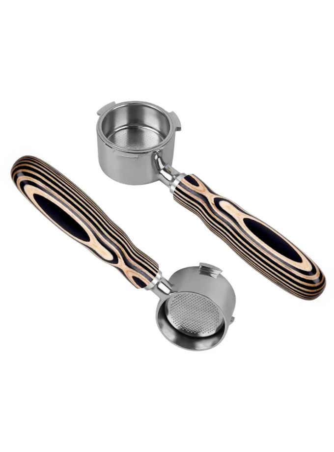 IKAPE Bottomless Portafilter — Pearl White Wood (51/54/58mm)