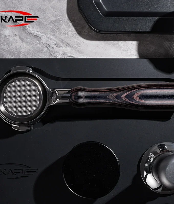 IKAPE Bottomless Portafilter — Hantom Dark Wood (54/58mm)