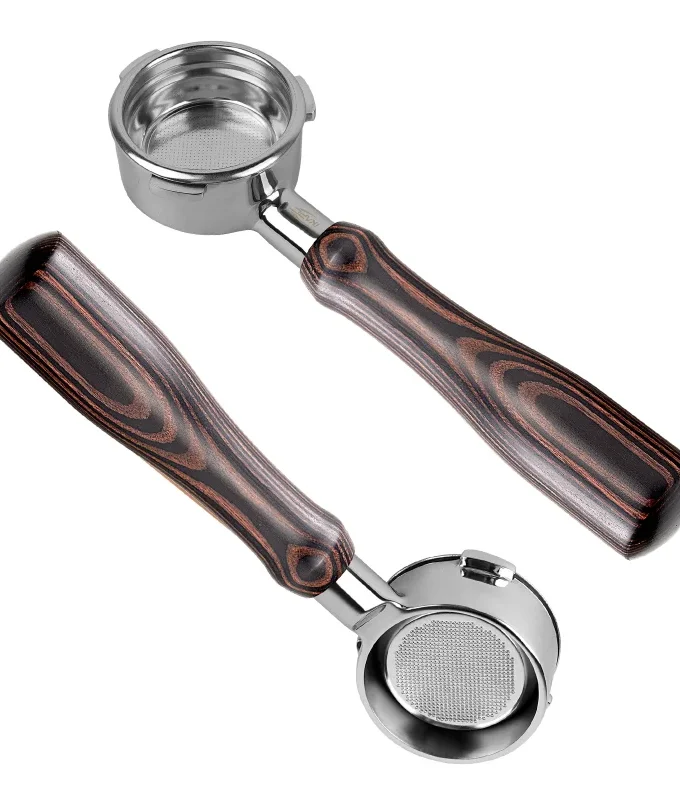 IKAPE Bottomless Portafilter — Hantom Dark Wood (54/58mm)