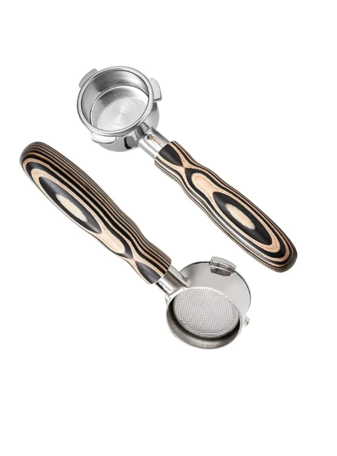 IKAPE Bottomless Portafilter — Pearl White Wood (51/54/58mm)