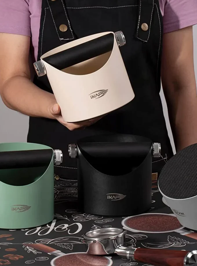 IKAPE Espresso Knock Box for Coffee Grounds