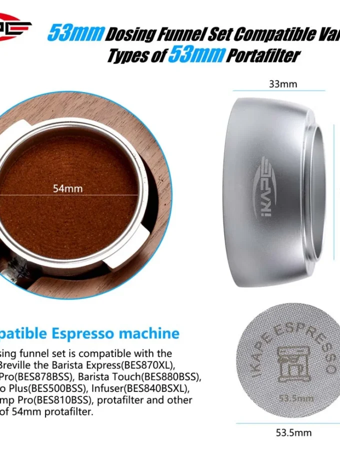 IKAPE Magnetic Dosing Funnel with Puck Screen (51/54/58mm)