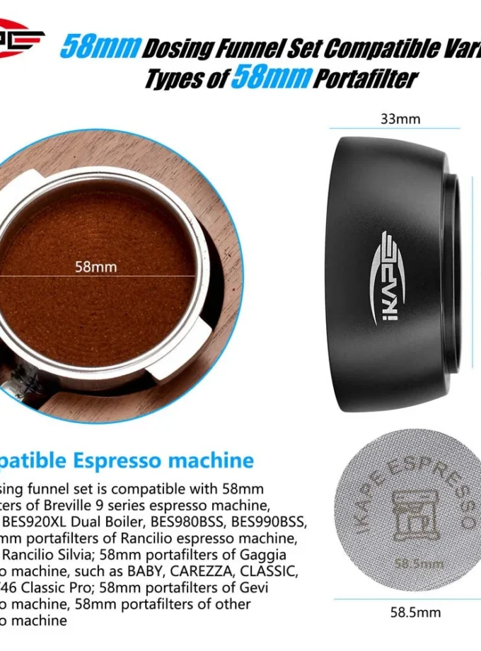 IKAPE Magnetic Dosing Funnel with Puck Screen (51/54/58mm)