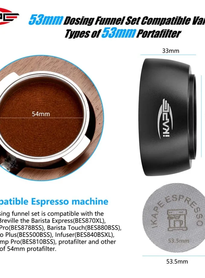 IKAPE Magnetic Dosing Funnel with Puck Screen (51/54/58mm)