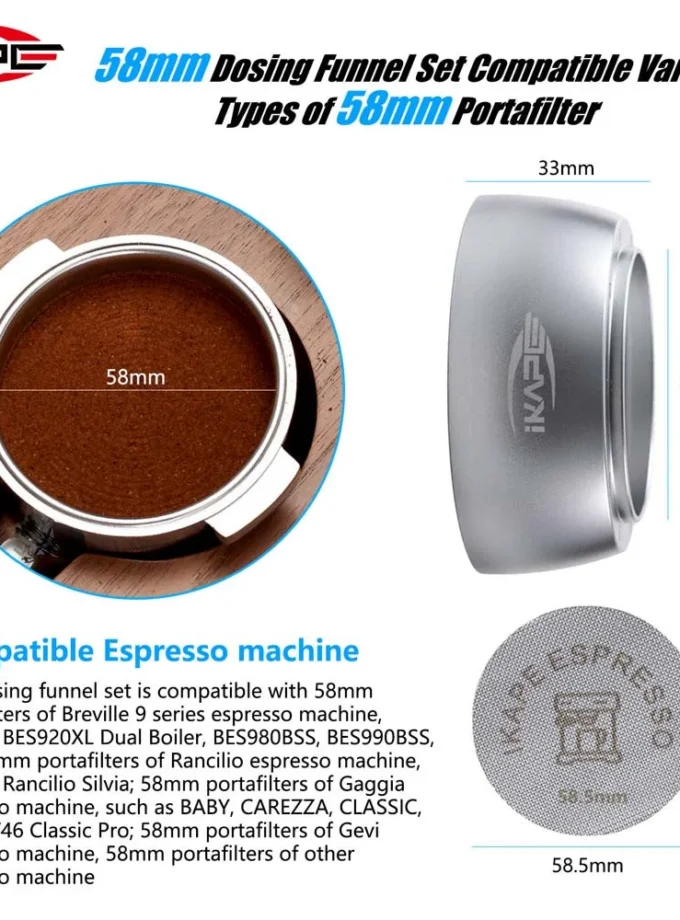 IKAPE Magnetic Dosing Funnel with Puck Screen (51/54/58mm)