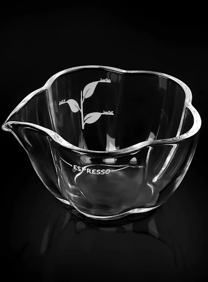 IKAPE Espresso Measuring Cup Glass Petal Edition