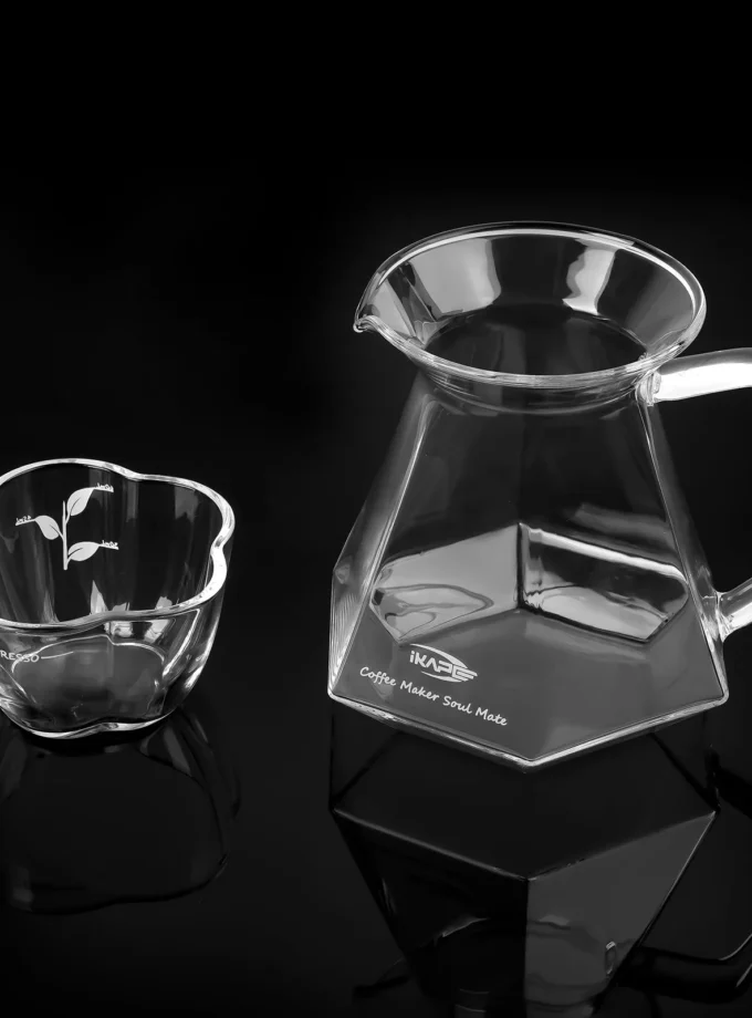 IKAPE Espresso Measuring Cup Glass Petal Edition