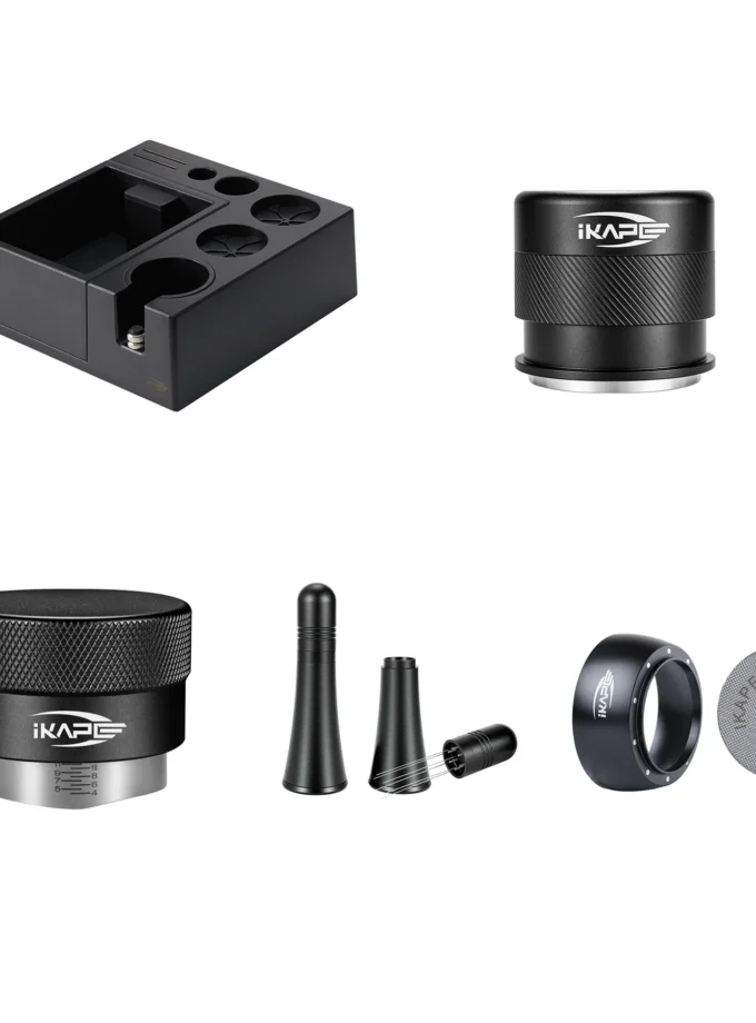 IKAPE Espresso Set — Distributor, Knock Box & Puck Prep (51-58mm)
