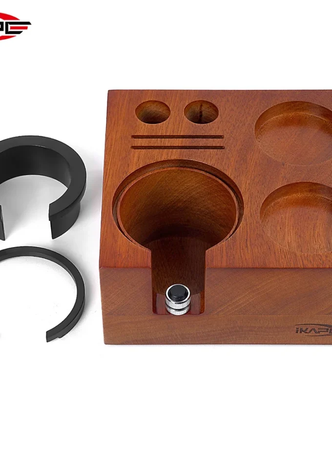 IKAPE 7-in-1 Wooden Espresso Tamper Station