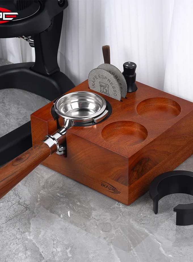 IKAPE 7-in-1 Wooden Espresso Tamper Station