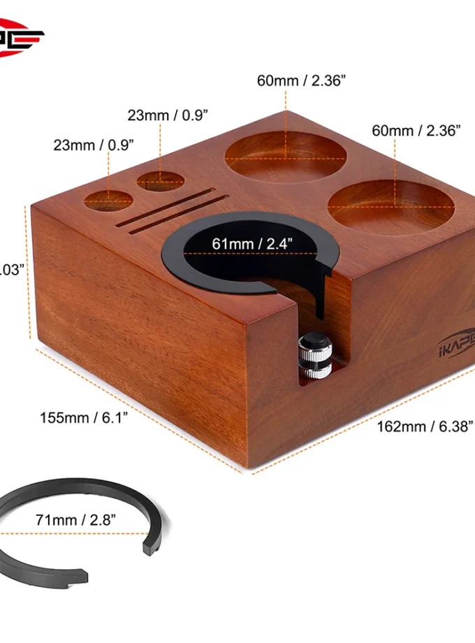 IKAPE 7-in-1 Wooden Espresso Tamper Station