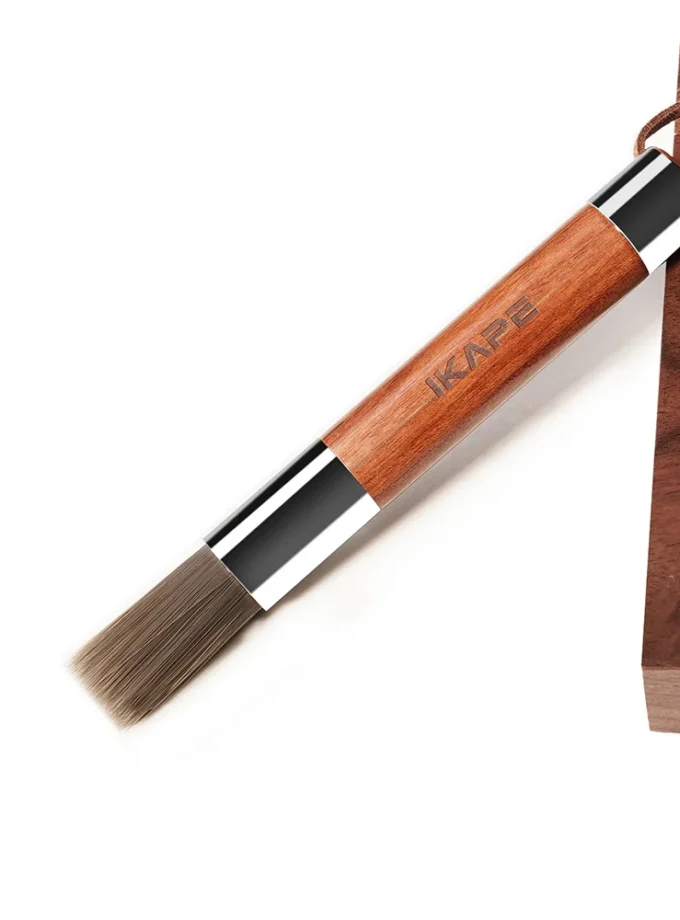 IKAPE Espresso Walnut Wood Handle Cleaning Brush